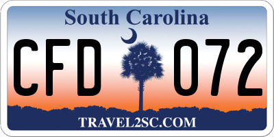 SC license plate CFD072