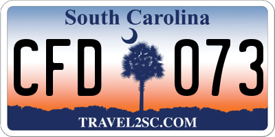 SC license plate CFD073