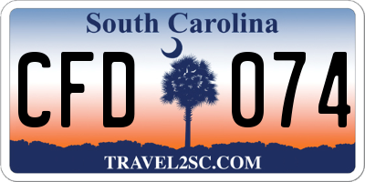 SC license plate CFD074
