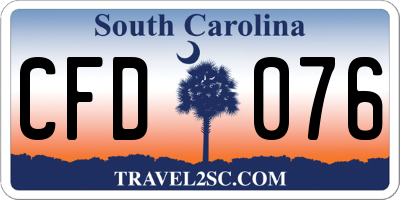 SC license plate CFD076