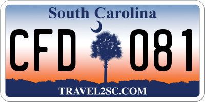 SC license plate CFD081