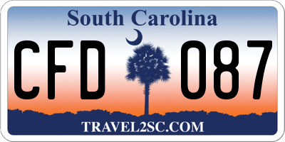 SC license plate CFD087