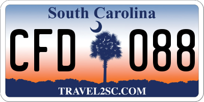 SC license plate CFD088