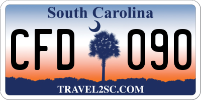 SC license plate CFD090