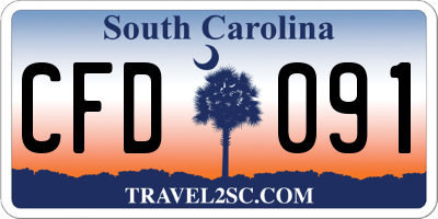 SC license plate CFD091