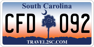 SC license plate CFD092