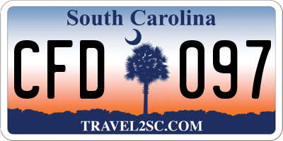 SC license plate CFD097