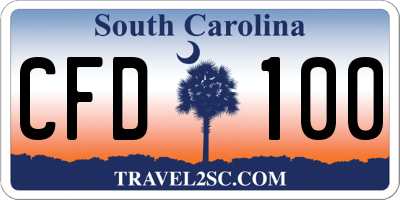SC license plate CFD100