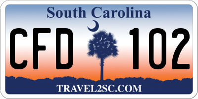 SC license plate CFD102
