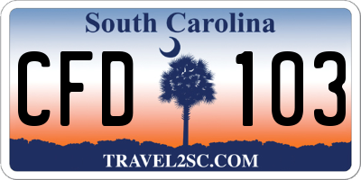 SC license plate CFD103