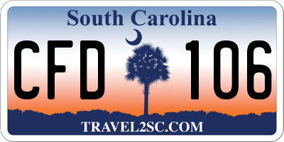 SC license plate CFD106