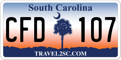 SC license plate CFD107