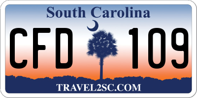 SC license plate CFD109