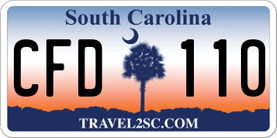 SC license plate CFD110