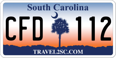 SC license plate CFD112