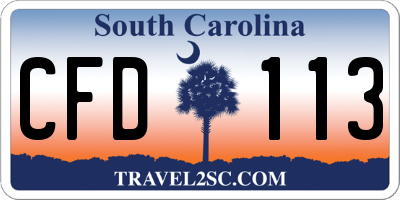 SC license plate CFD113