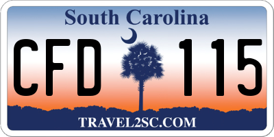 SC license plate CFD115