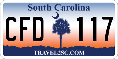SC license plate CFD117