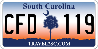 SC license plate CFD119