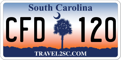 SC license plate CFD120