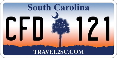 SC license plate CFD121
