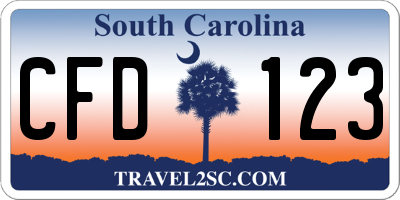 SC license plate CFD123