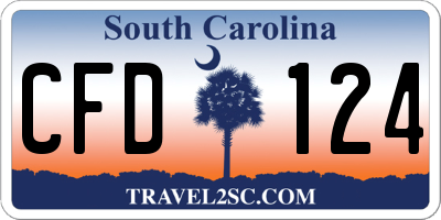 SC license plate CFD124