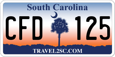SC license plate CFD125