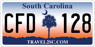 SC license plate CFD128