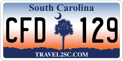 SC license plate CFD129