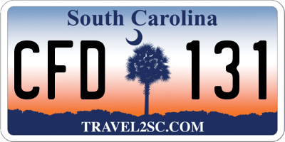SC license plate CFD131