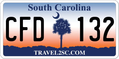 SC license plate CFD132