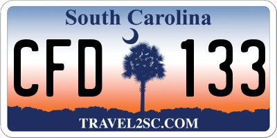SC license plate CFD133