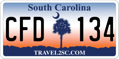 SC license plate CFD134