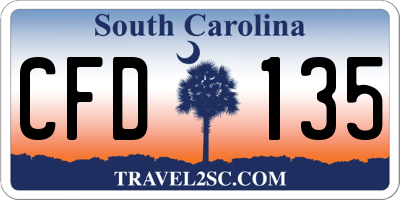 SC license plate CFD135