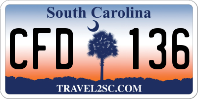 SC license plate CFD136