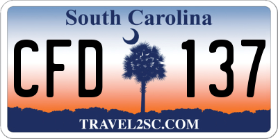 SC license plate CFD137