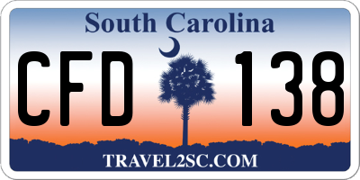 SC license plate CFD138