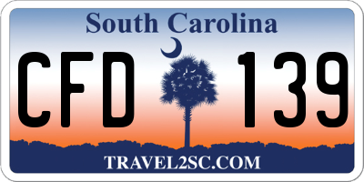 SC license plate CFD139