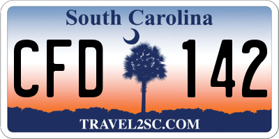 SC license plate CFD142