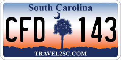 SC license plate CFD143