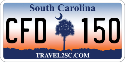SC license plate CFD150