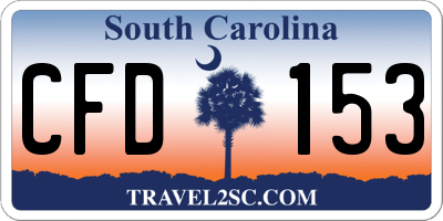 SC license plate CFD153