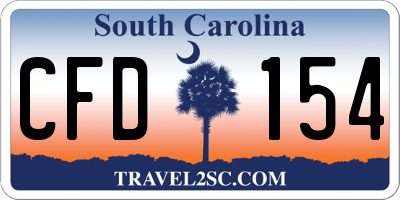 SC license plate CFD154