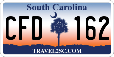SC license plate CFD162