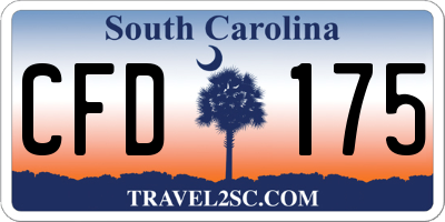 SC license plate CFD175