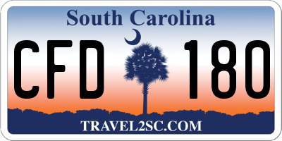 SC license plate CFD180