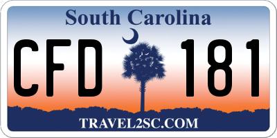 SC license plate CFD181