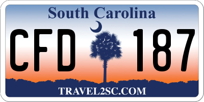 SC license plate CFD187