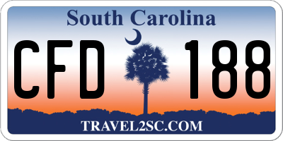 SC license plate CFD188